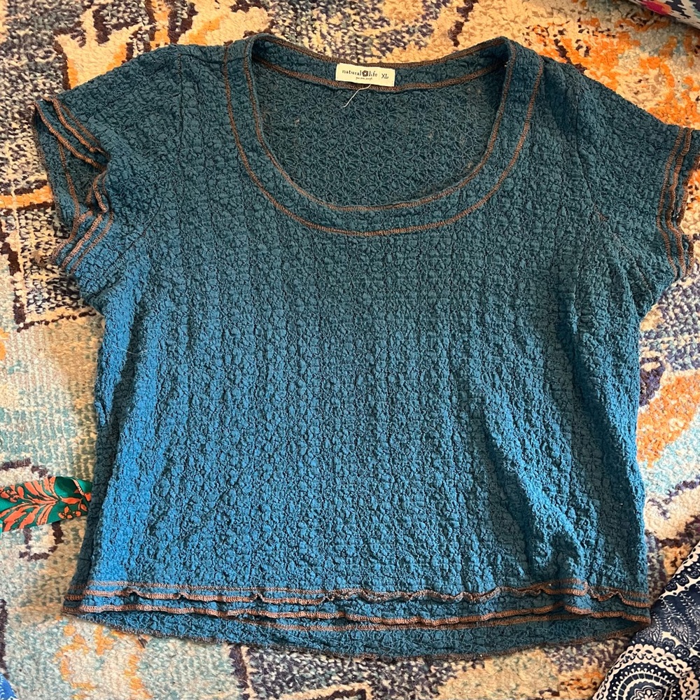 NATURAL LIFE Blue Short Sleeve Tee